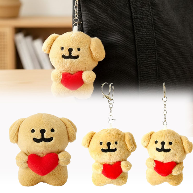 Mini Backpack Purse - 1-10PCS Hartvormige Hond Pluche Sleutelhanger Leuke