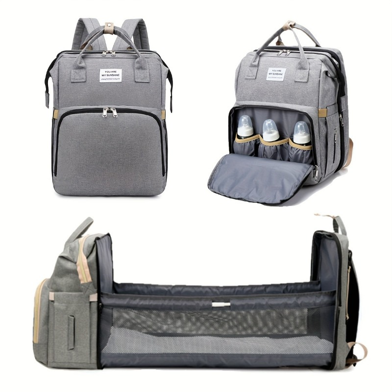 Backpack Diaper Bag - Modieuze opvouwbare babywieg Moeder- en babytas