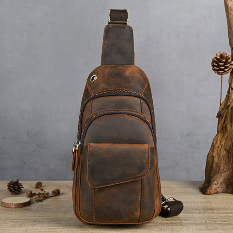 Leather Backpack Vintage - Designer Luxe Multifunctionele Heren Borsttas Grote