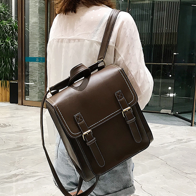 Leather Backpack Vintage - Vintage Rugzak Vrouwelijke Pu Lederen Tas