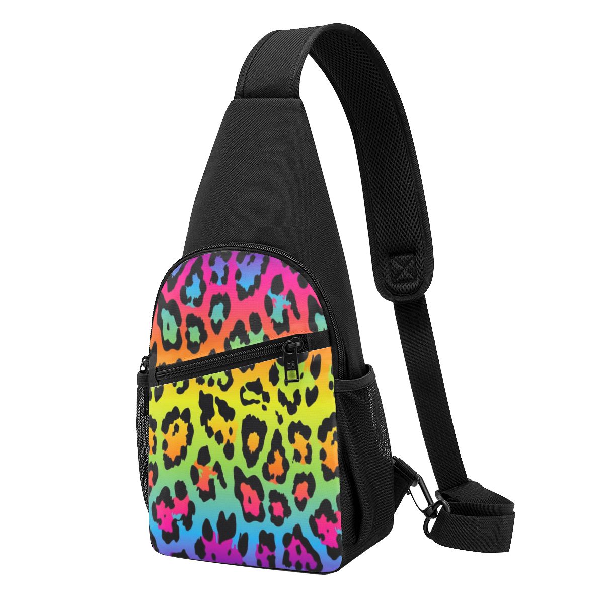 Sling Backpack Shoulder - Regenboogluipaardprint Borsttas Heren Sling Crossbody Rugzak
