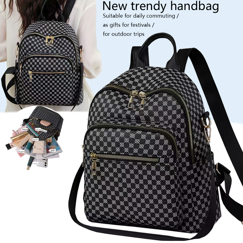 Fashion Backpack Women - Chique vintage rugzak met geometrisch patroon,