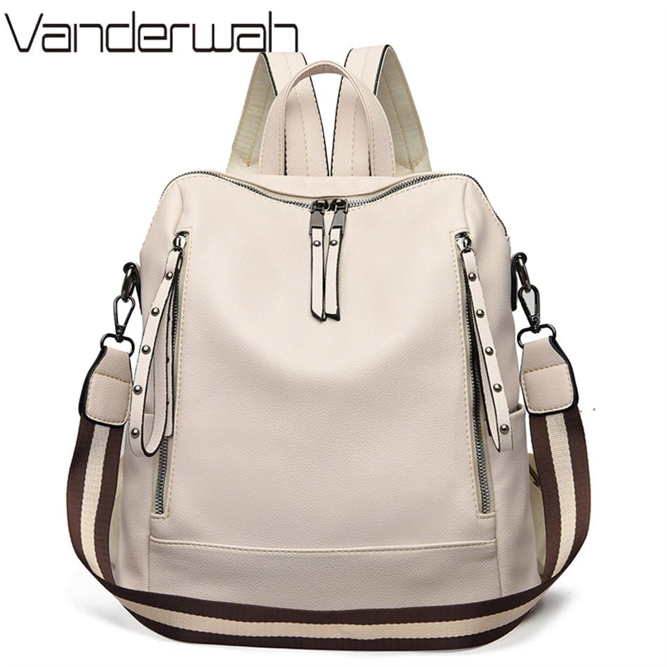 School Backpack Teen - Merk Luxe Rugzakken Zacht Leer Waterdichte