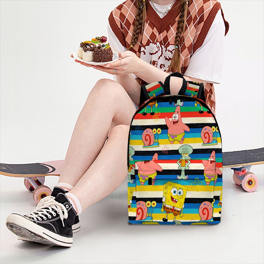 School Backpack Teen - SpongeBob SquarePants rugzak met gestreepte print,