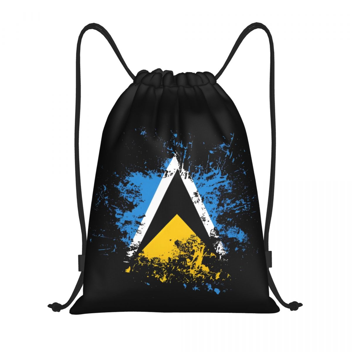 Drawstring Gym Bag - Saint Lucia Landvlag Aquarel Trekkoord Rugzak