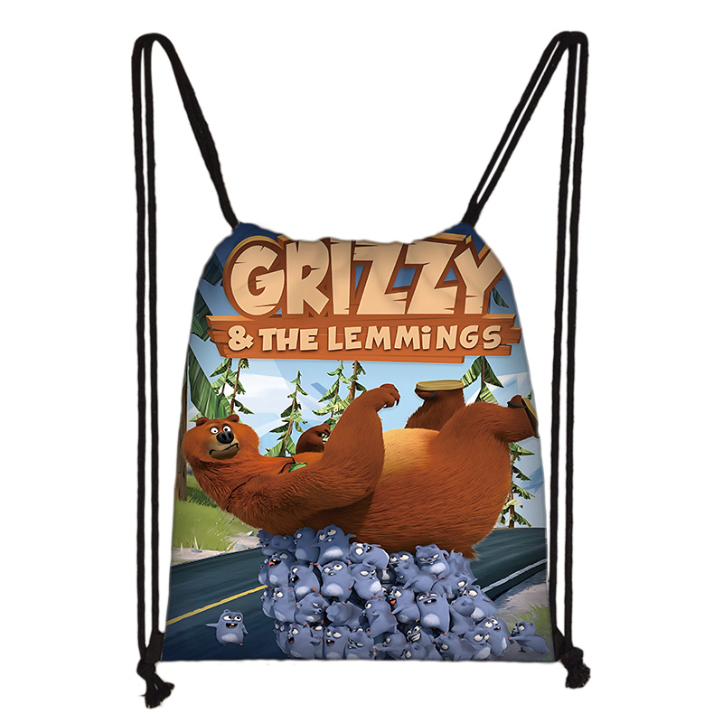 Drawstring Gym Bag - Kind bedrukt trekkoord voor cartoon Grizzy