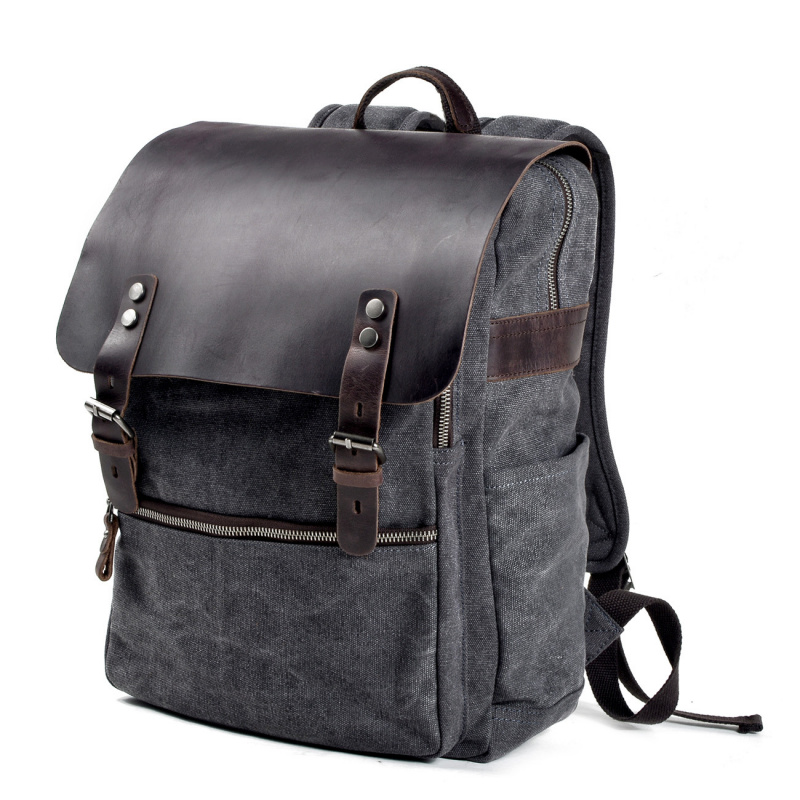 Canvas Backpack Casual - Retro herenrugzak, dubbele schoudertas, casual reistas