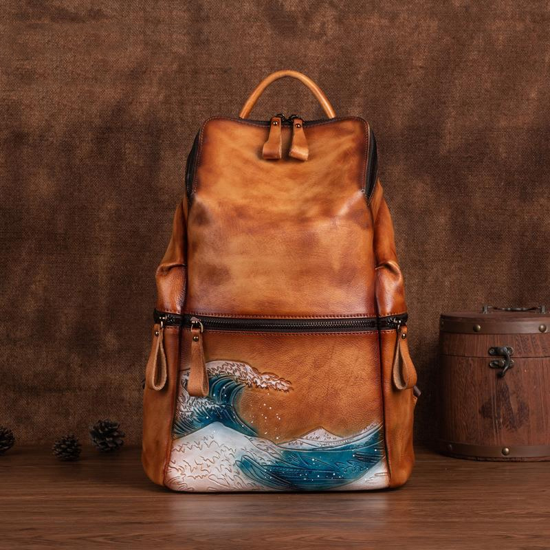 Leather Backpack Vintage - Echt Echt Zachte Lederen Vrouwen Rugzak