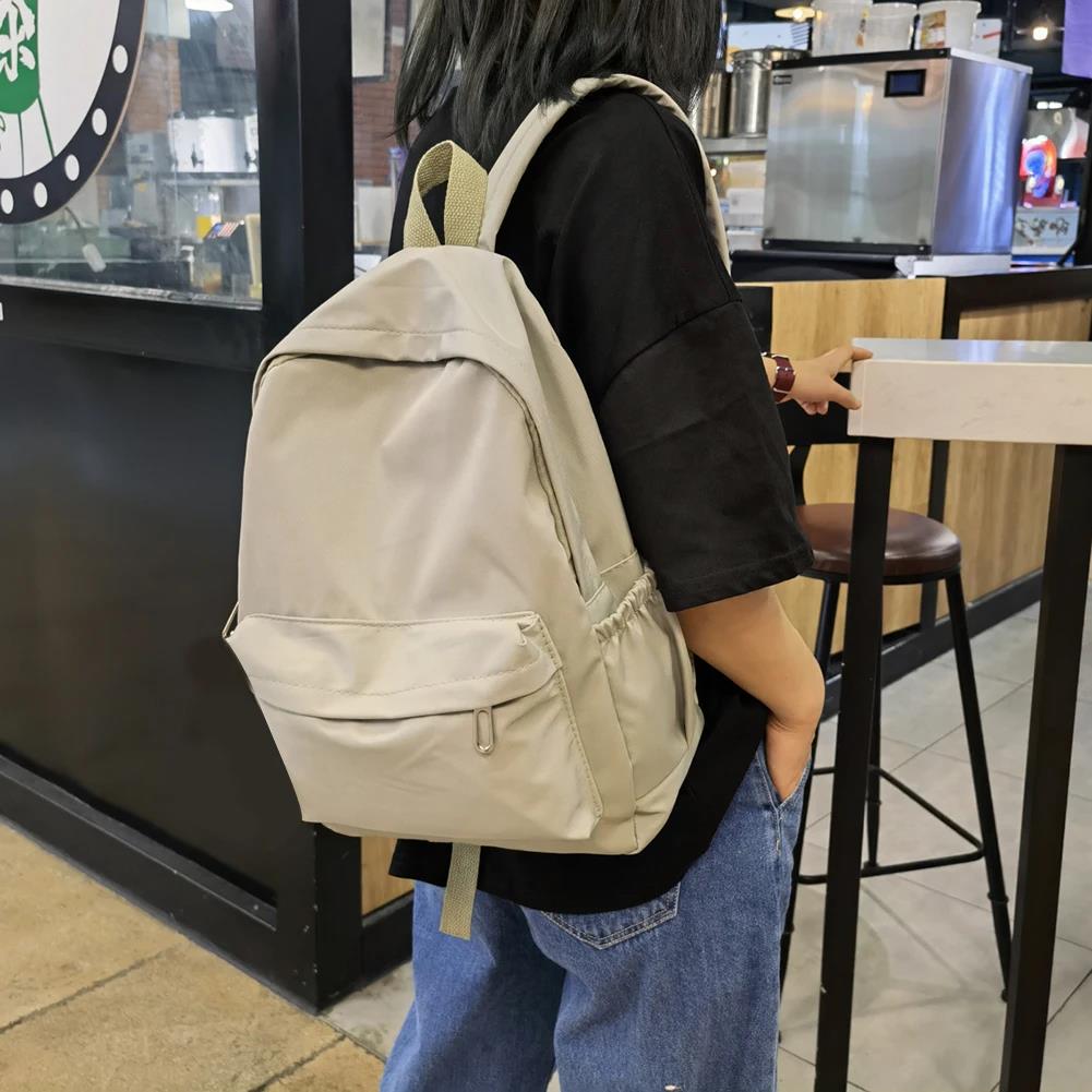 School Backpack Teen - Effen kleur nylon preppy rugzak Koreaanse