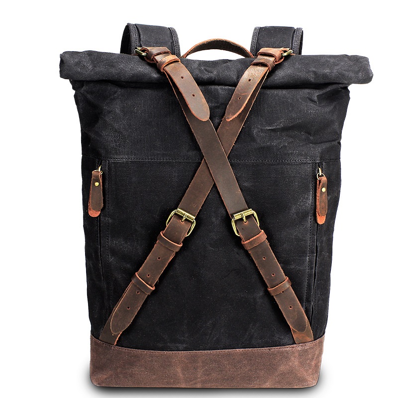 Leather Backpack Vintage - Retro Canvas Lederen Rugzakken Voor Mannen