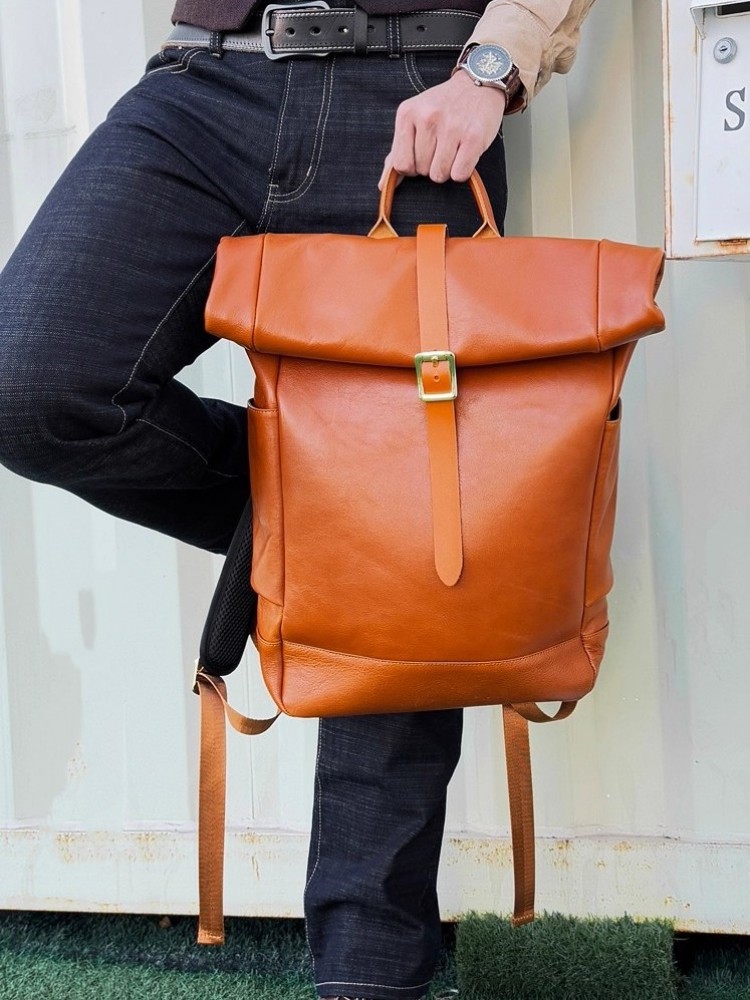 Grote capaciteit heren rugzak  - Leather Backpack Vintage recensie en prijs