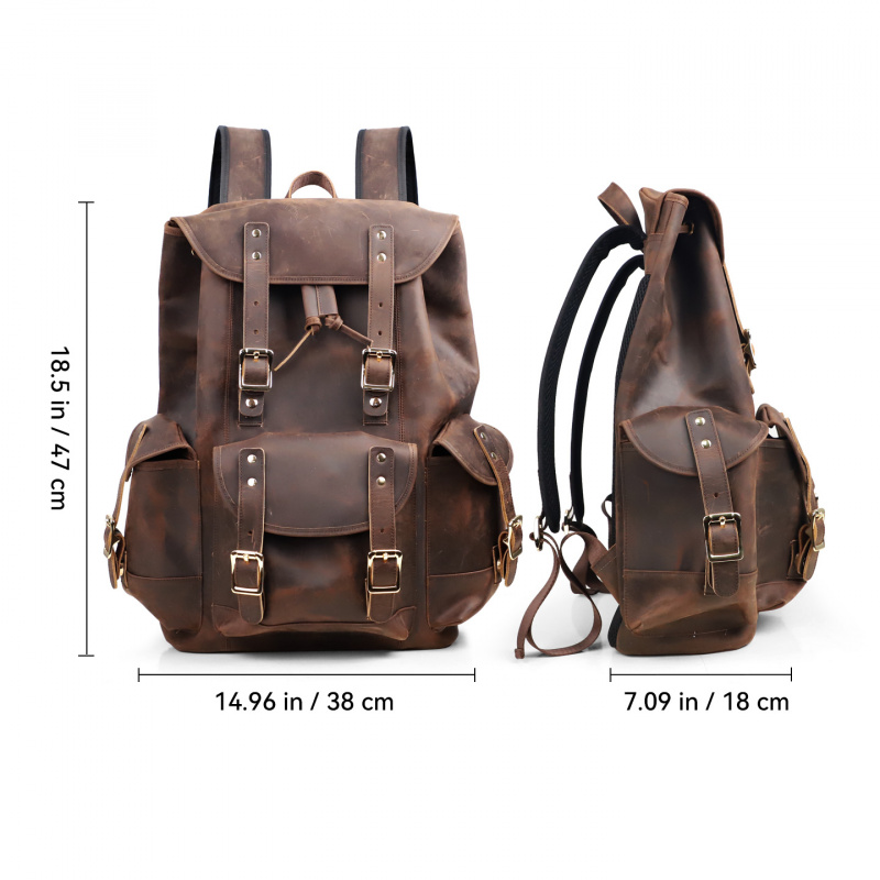 Nieuwkomers Leren rugzak Luxe  - Leather Backpack Vintage recensie en prijs