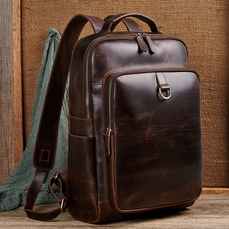 Leren laptoptas voor heren van - Leather Backpack Vintage recensie en prijs