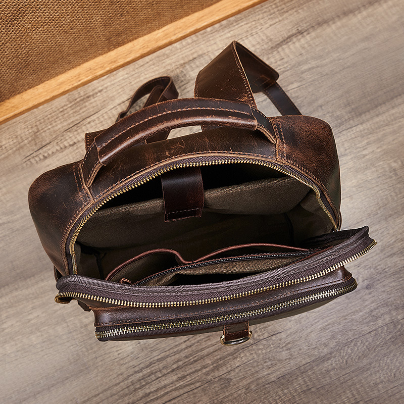 Leren laptoptas voor heren van - Leather Backpack Vintage recensie en prijs