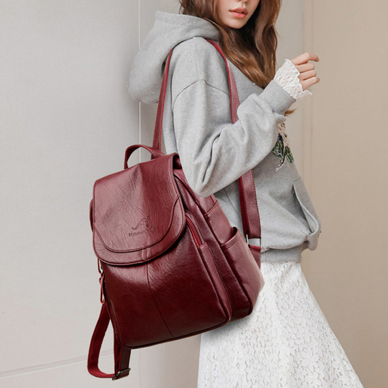 9-kleuren dames zacht lederen  - Leather Backpack Vintage recensie en prijs