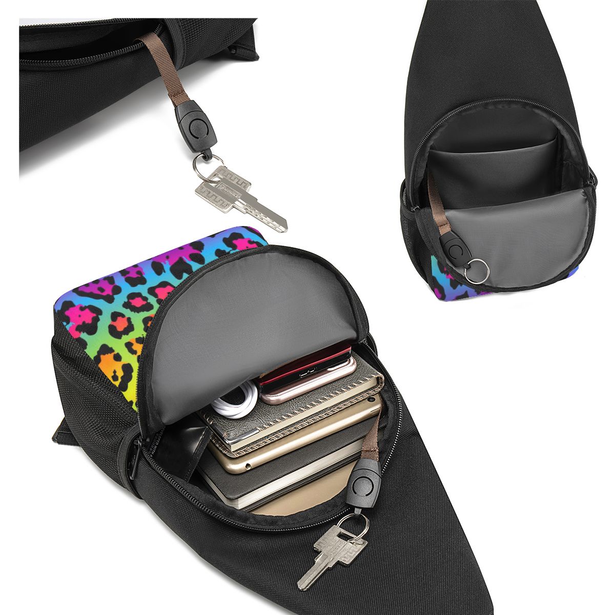 Regenboogluipaardprint Borstta - Sling Backpack Shoulder recensie en prijs