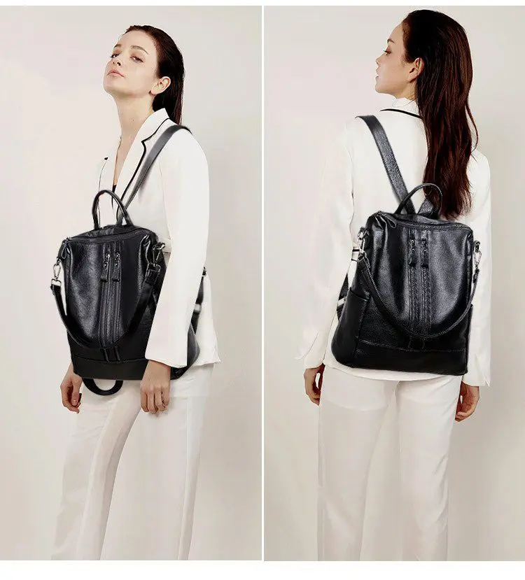 Dames Zacht Leren Rugzak Schoo - Mini Backpack Purse recensie en prijs