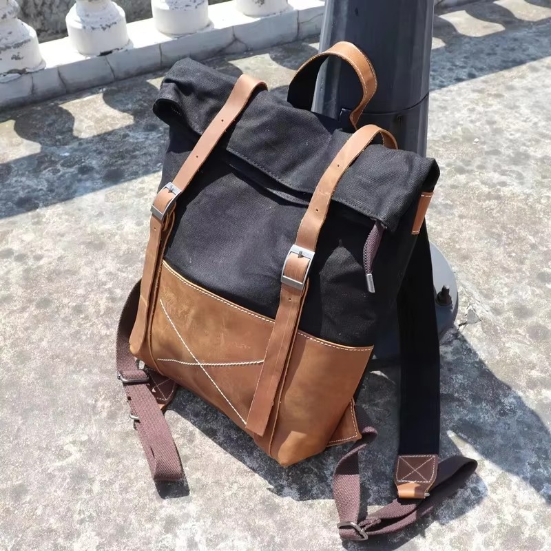 Mode herenrugzak van gewaxt ca - Leather Backpack Vintage recensie en prijs