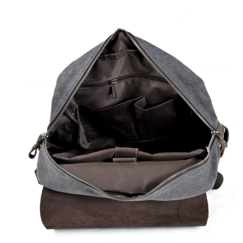 Retro herenrugzak, dubbele sch - Canvas Backpack Casual recensie en prijs