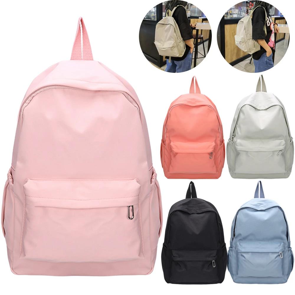 Effen kleur nylon preppy rugza - School Backpack Teen recensie en prijs